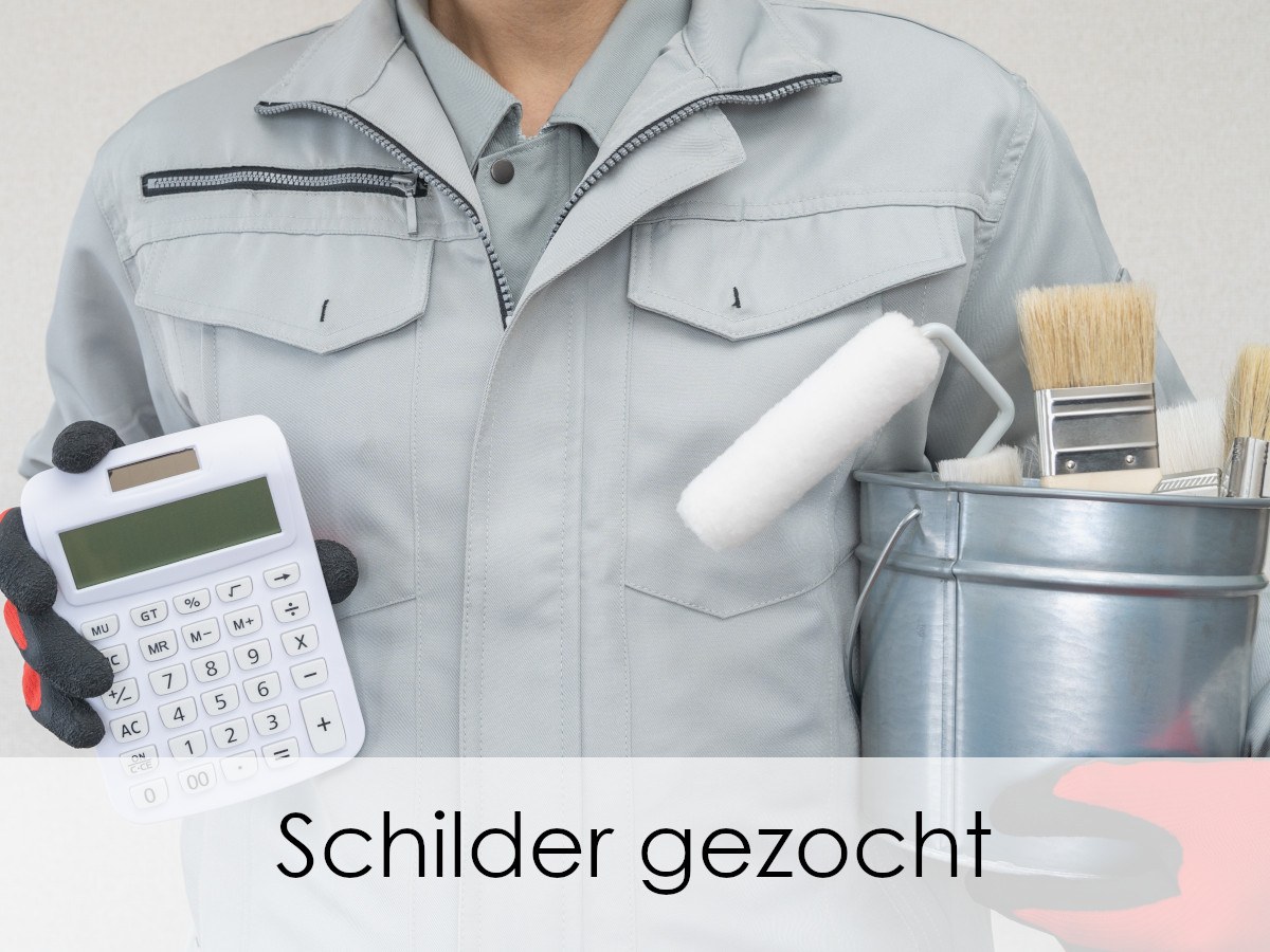 schilder met materieel en rekenmachine