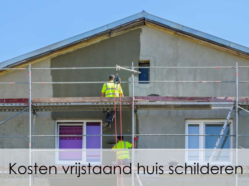 vrijstaand huis schilderen door twee schilders