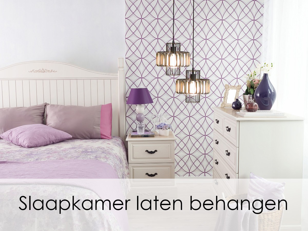 slaapkamer met behang